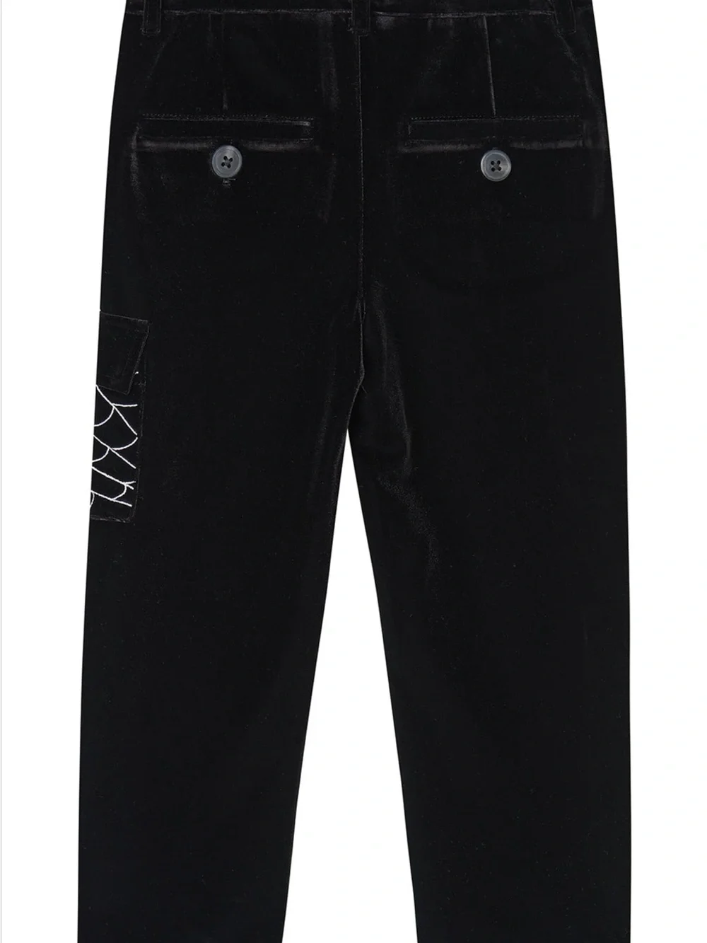 Killstar Black Velvet Kids Outfit White Spiderweb Embroidery
